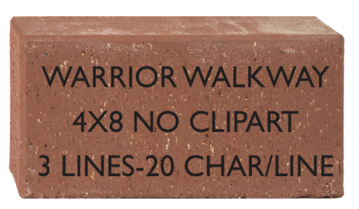 4x8 engraved brick Warrior Walkway